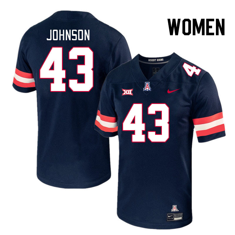 Women #43 Dalton Johnson Arizona Wildcats Big 12 Conference College Football Jerseys Stitched-Navy